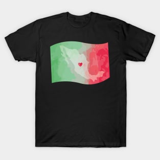 Mexico map watercolor work of art i love mexico print mexican flag proudly mexican T-Shirt